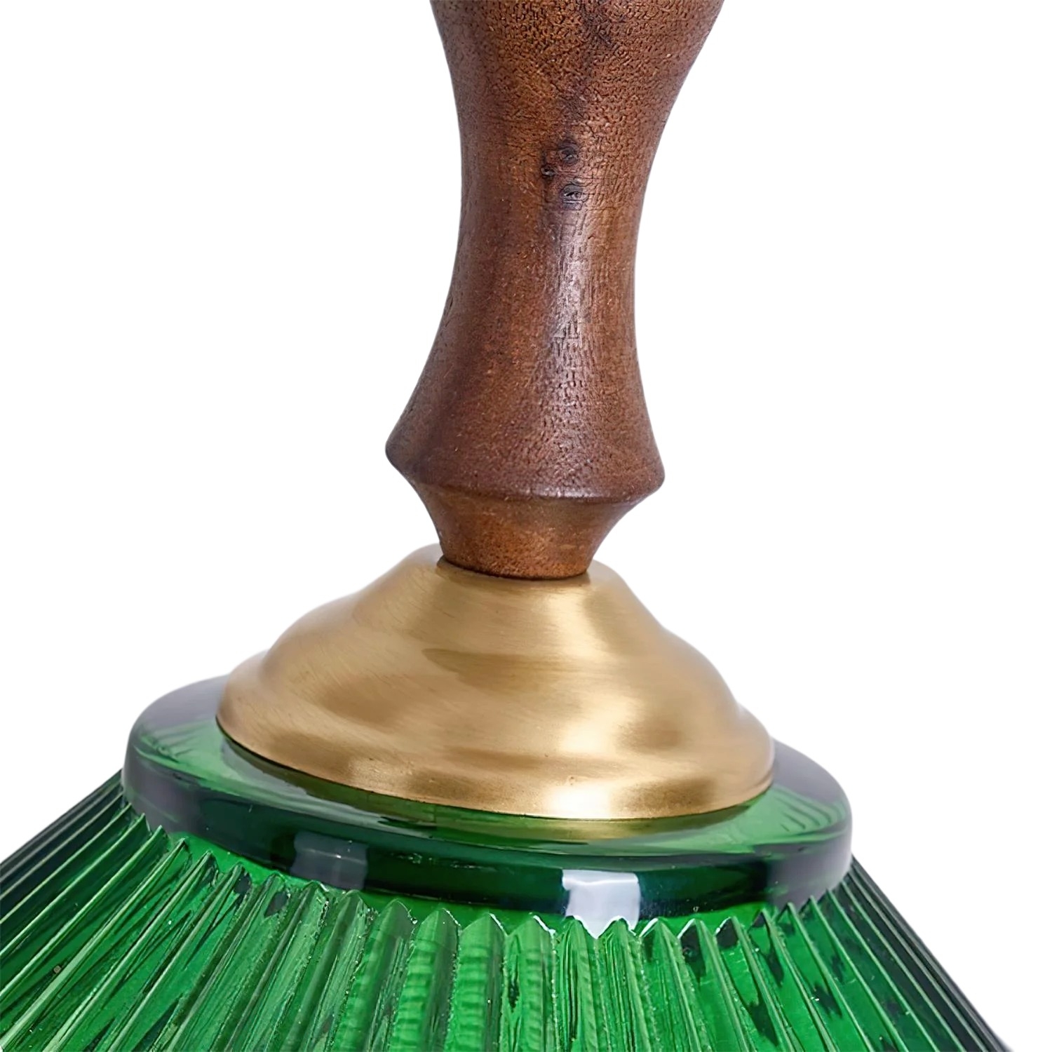 Elunaris Vintage Trumpet Shape Pendant Light with Green Glass Shade for Dining Room T1114