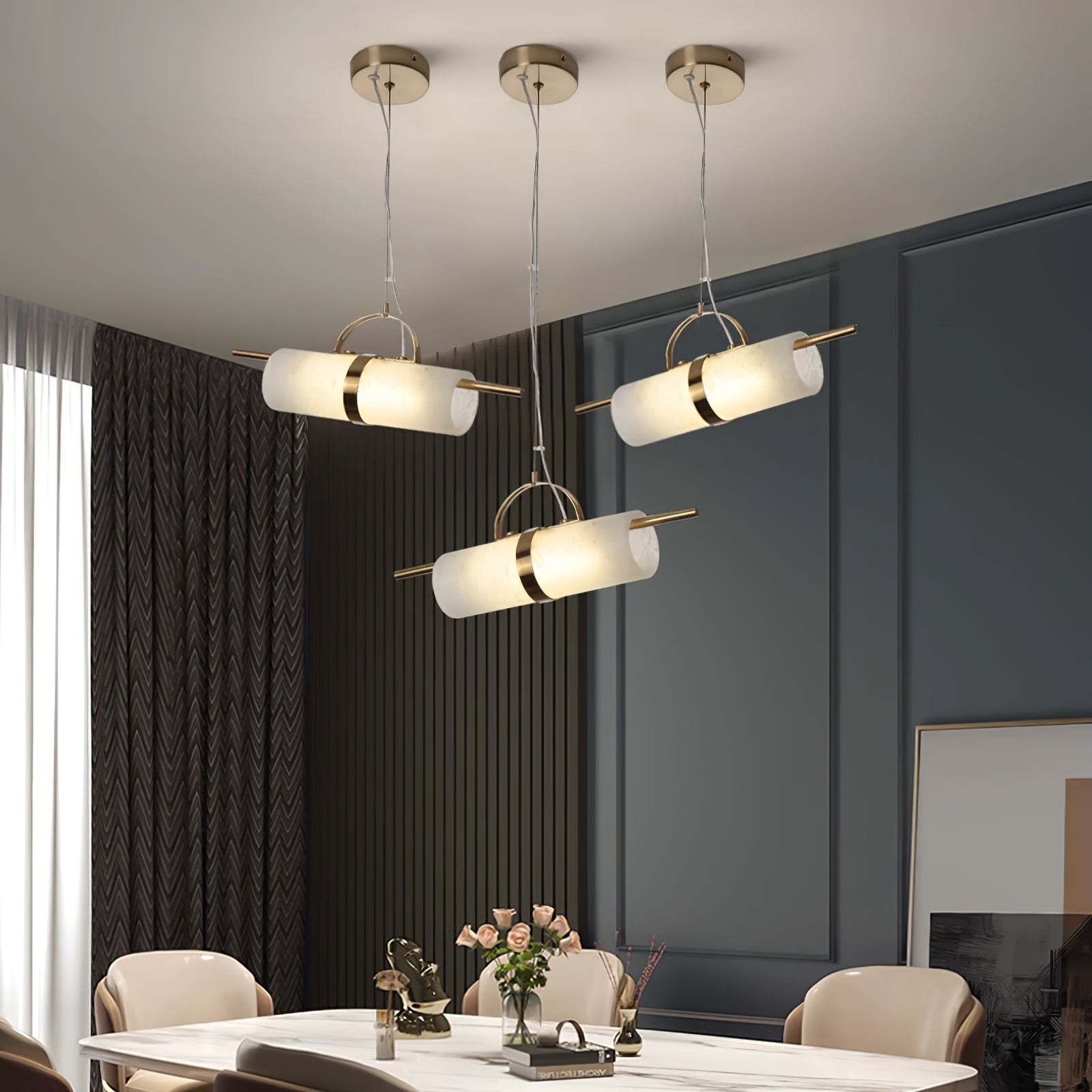 Mini Cylindrical Alabaster Pendant Light T1645