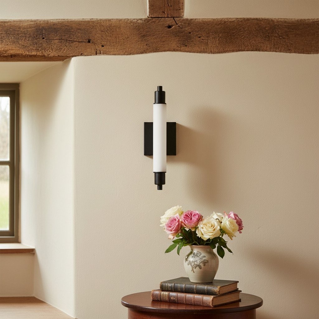 Ornato Luxe Modern Vanity Sconce - Art Deco Wall Light with Cylinder Shade T387