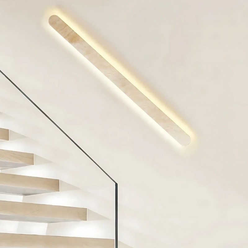 Waterproof LED Long Strip Travertine Wall Lamp - Japanese Style Minimalism S325