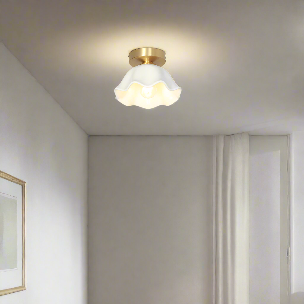 Blossom Glow Mid-Century Ceramic Ceiling Light T2176