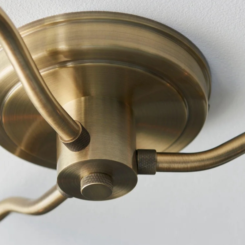 Novera Vintage-Inspired Semi-Flush Ceiling Fixture with Curved Arms for Living Spaces T1037