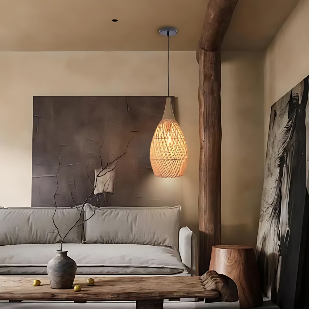 Handmade Rattan Tapestry Pendant Light T2063