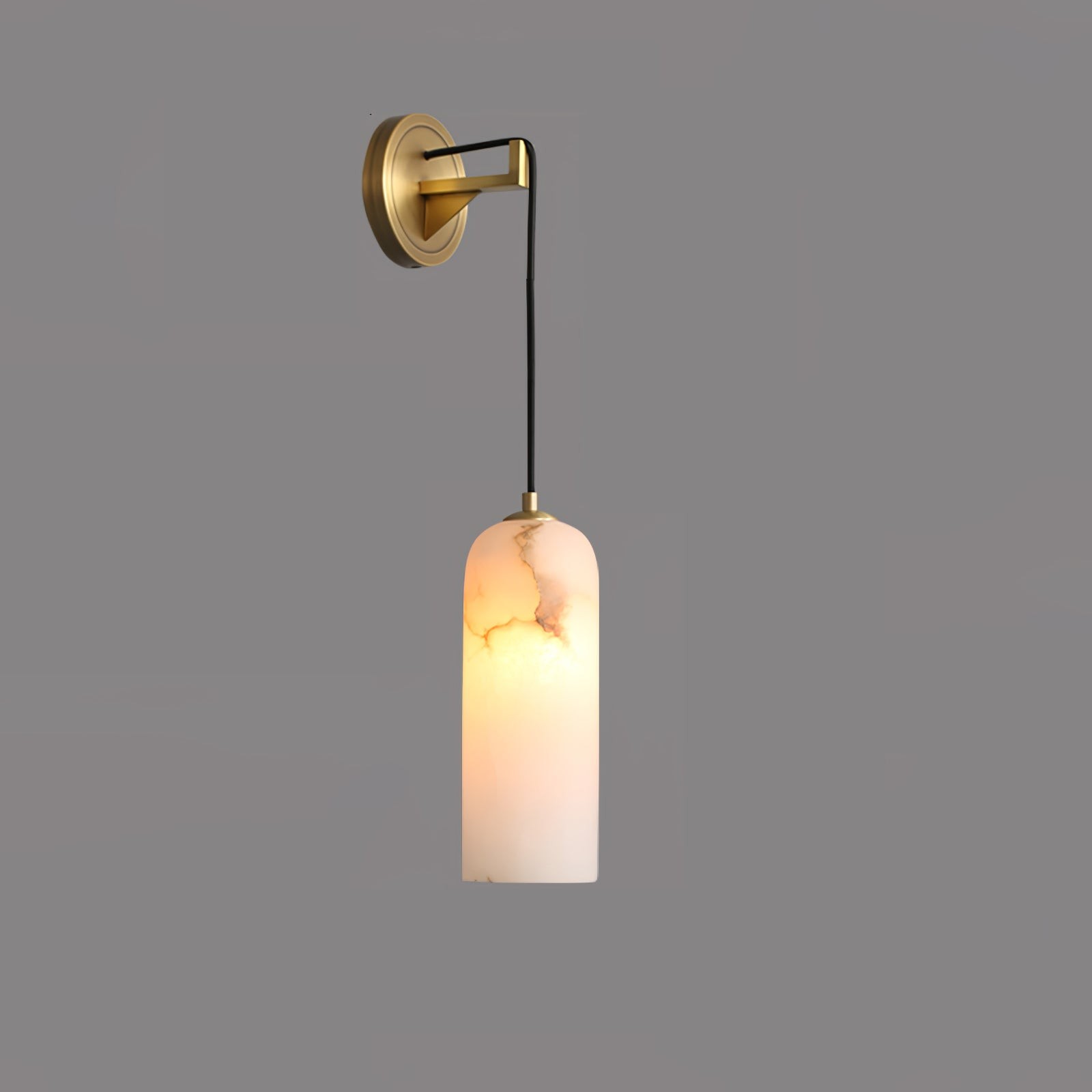 Modern Minimalist Copper Natural Marble Adjustable Wire Wall Lamp M346