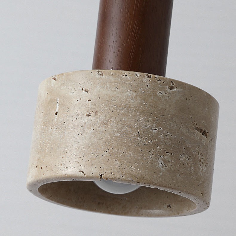 Traditional Retro Cylindrical Solid Wood Pendant Lamp M07