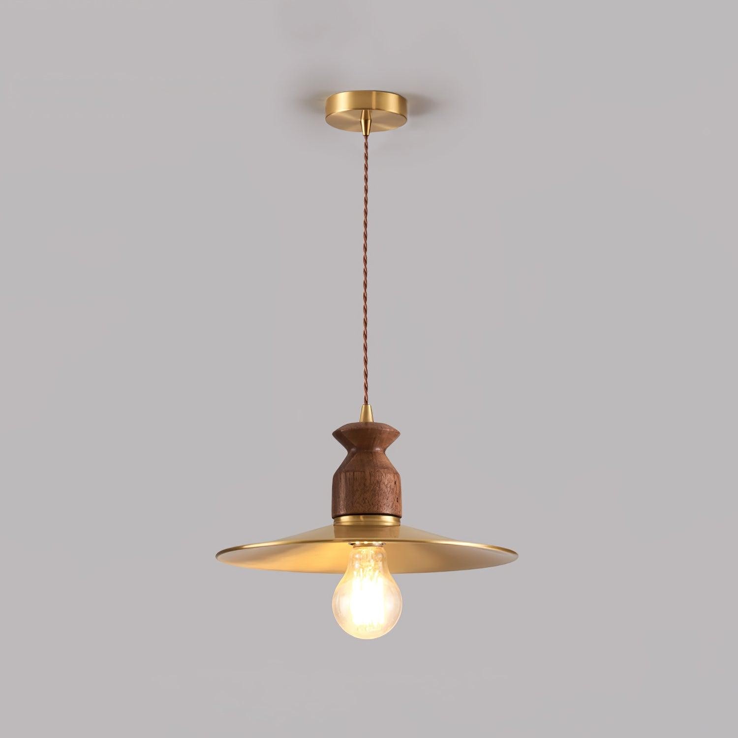 Round Brass Metal Badge Gold Pendant Lamp M569