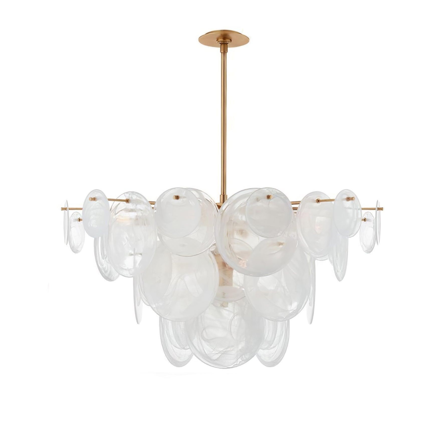 Brass Discs Cascading Chandelier M471