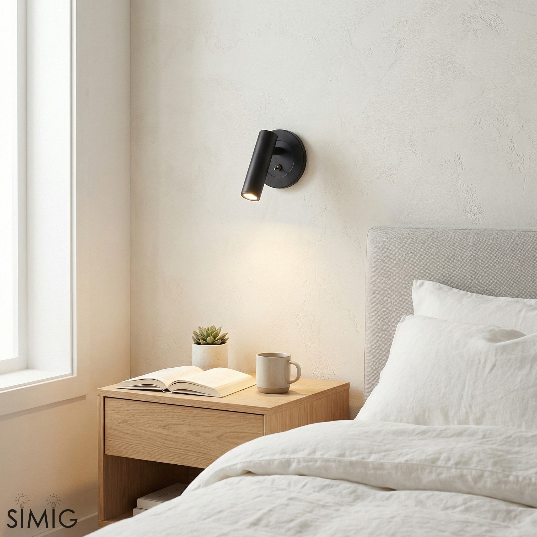Slimlux Rotating Head LED Wall Sconce - Modern Minimal Wall Light for Bedroom T1164