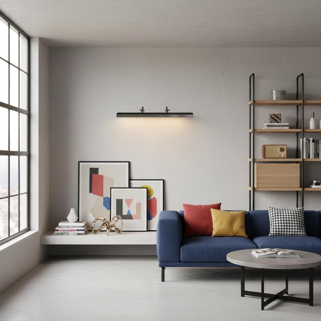 Libris Cylinder Picture Light - Metal Shade Wall Lamp for Living Room or Bedroom T601