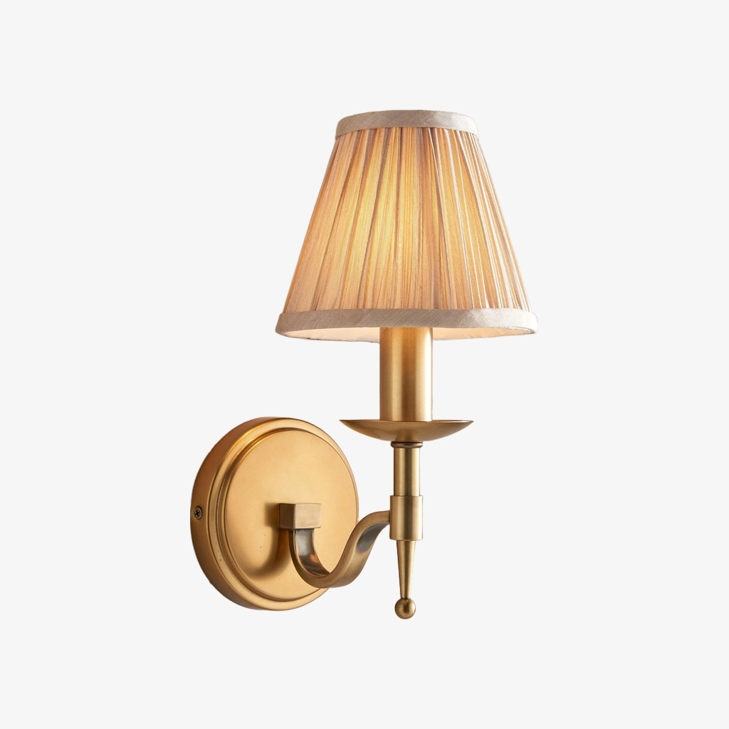 Tela Wall Light - Fabric Shade with Brass Frame for Living Room T655