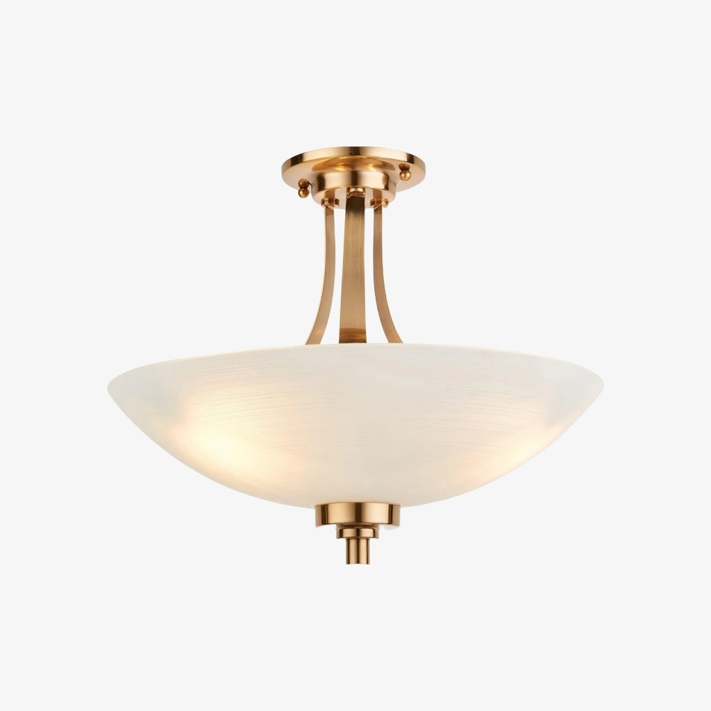Lunetal Timeless Three-Arm Structure Semi Flush Chandelier - Vintage Pendant Light for Bedroom or Entry T839