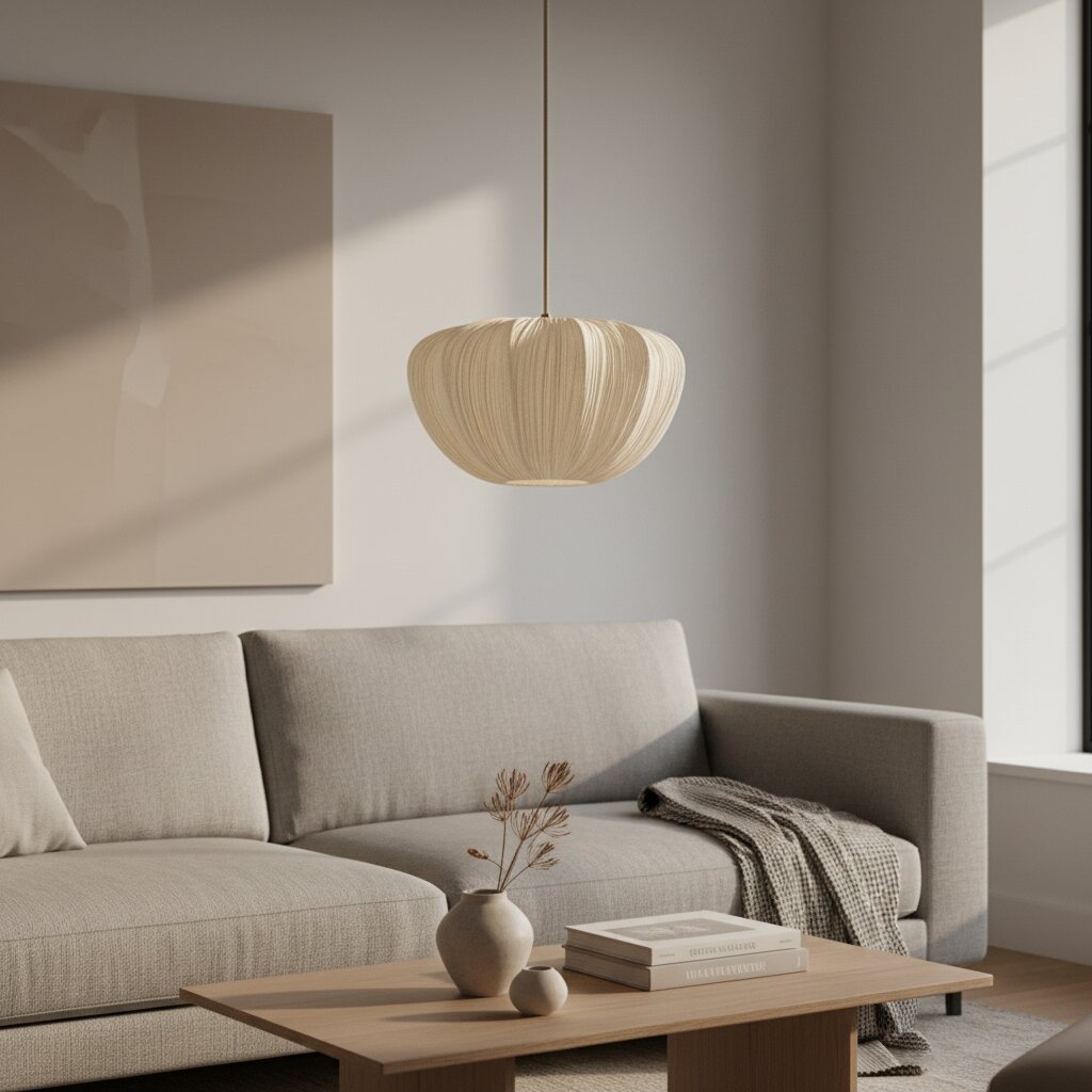 Linbron Soft Linen Shade Pendant - Elegant Light for Living T477