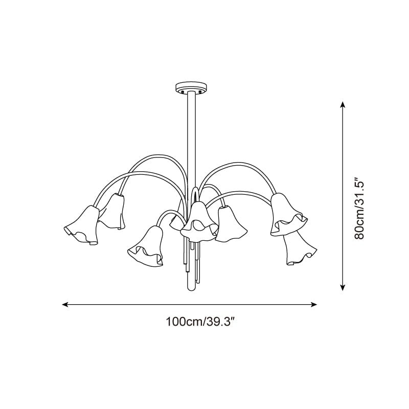 Bellina Lily Glass Flower Chandelier - Romantic Lighting for Interior T280
