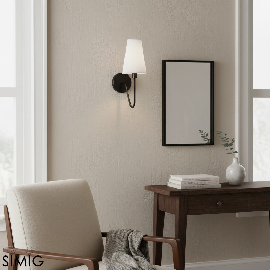 Arcuma Fabric Wall Sconce – Stylish Shade for Bedroom Lighting T500
