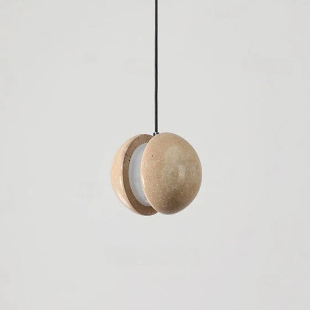 Contemporary Sandwich Shape Travertine Pendant Light S259