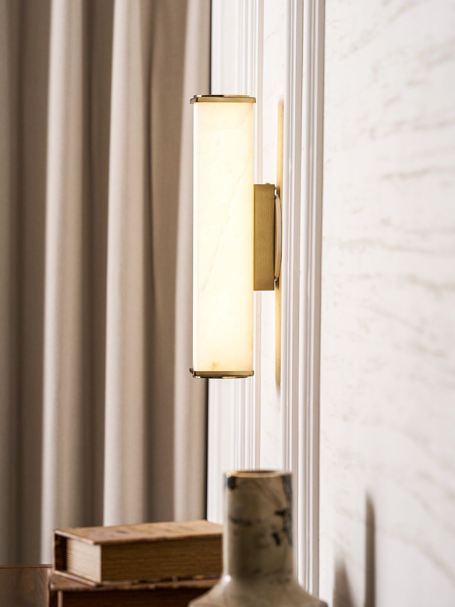 Cuboid Alabaster Wall Light T1622