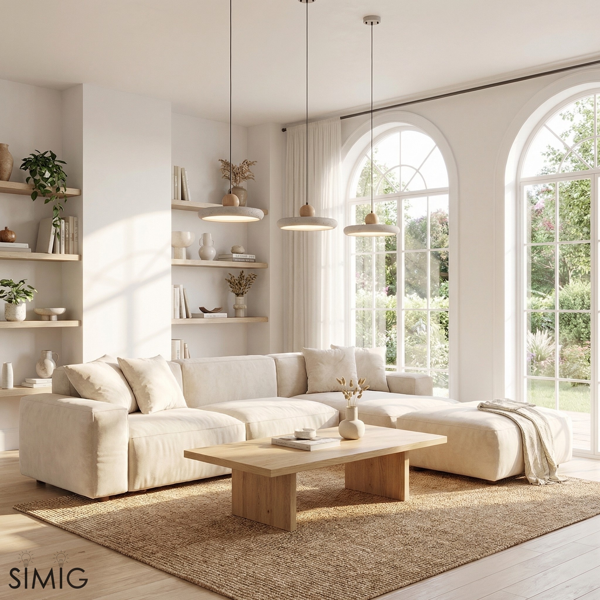 Natural Stone Disc Pendant Light  -  Wooden for Island Ambient Lighting M139