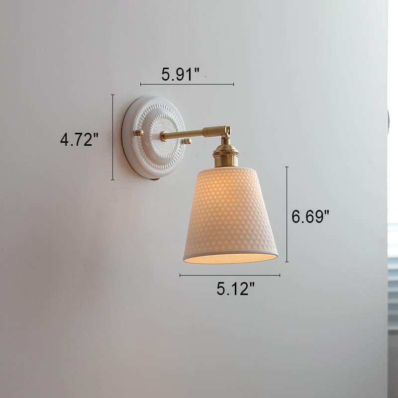 Vintage Ceramic & Brass Wall Sconce – Elegant Lighting for Bedrooms & Hallways T265