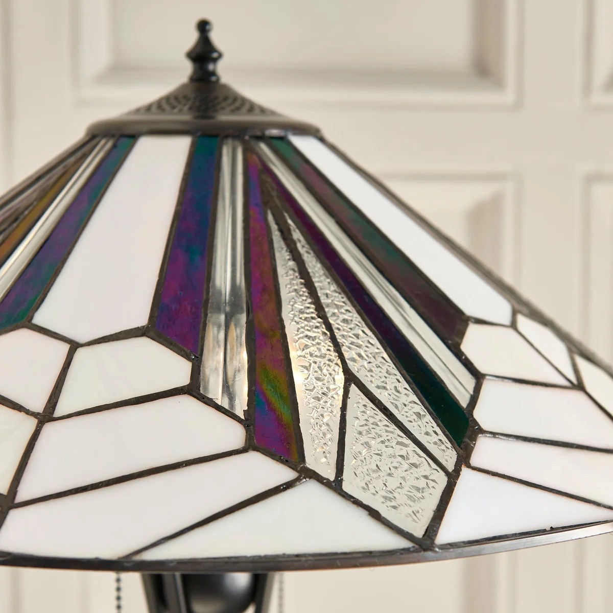 TF Astoria Art Deco Stained Glass Floor Lamp - Geometric Design Standing Light for Living Room T1024