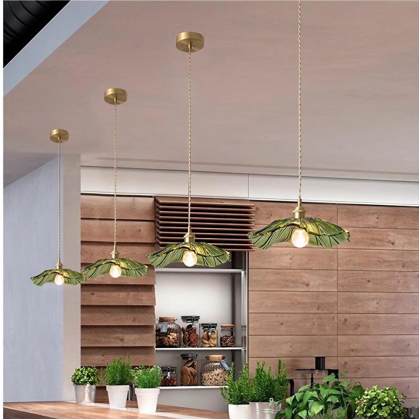 Tiffany Lotus Glass Pendant Light for Living Room S08
