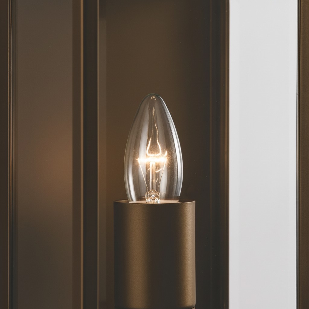 Boxar Outdoor Wall Lantern - Metal Frame and Clear Glass for Porches or Entryways T1015