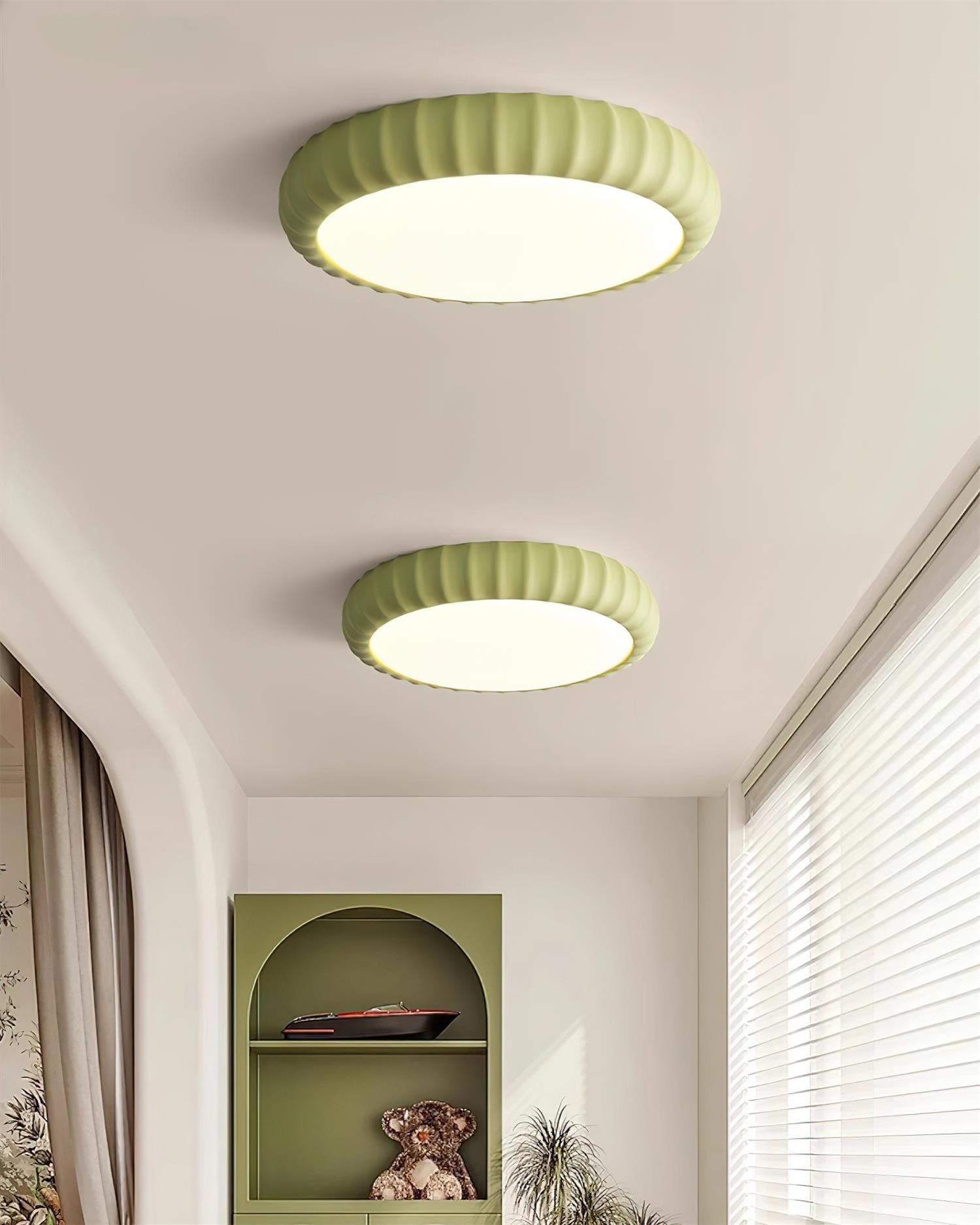 Simple Cream Style Wave Round Ceiling Light M145