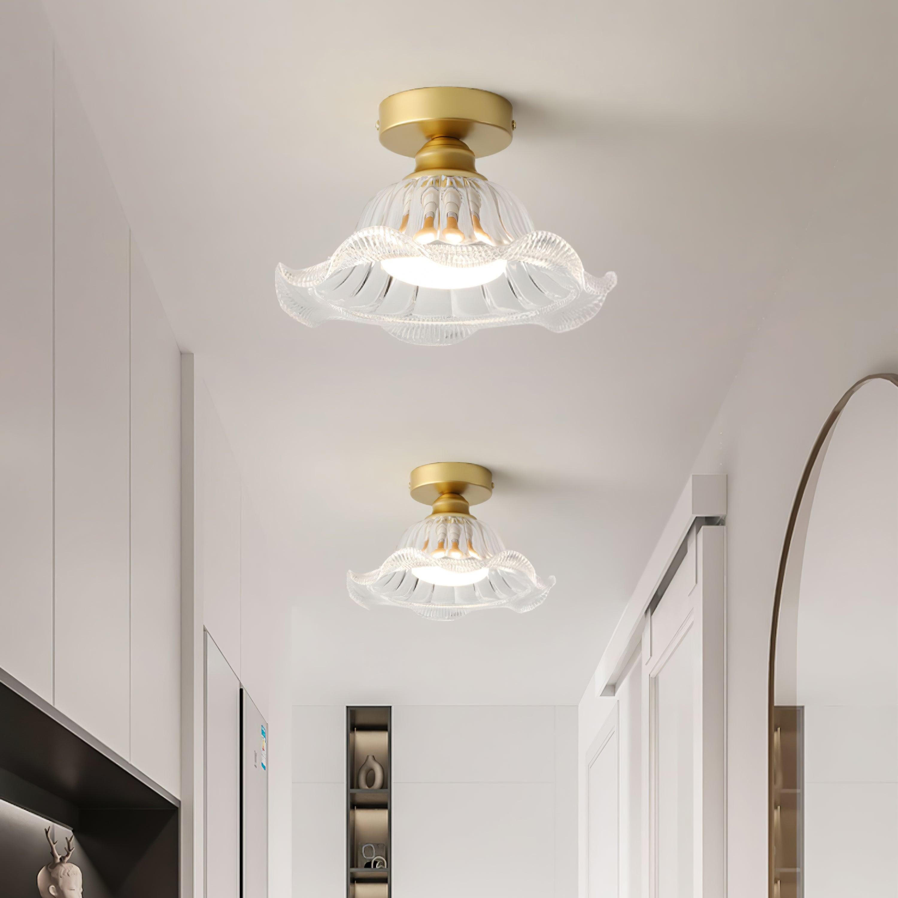 Vintage Glass Flower Ceiling Light M233