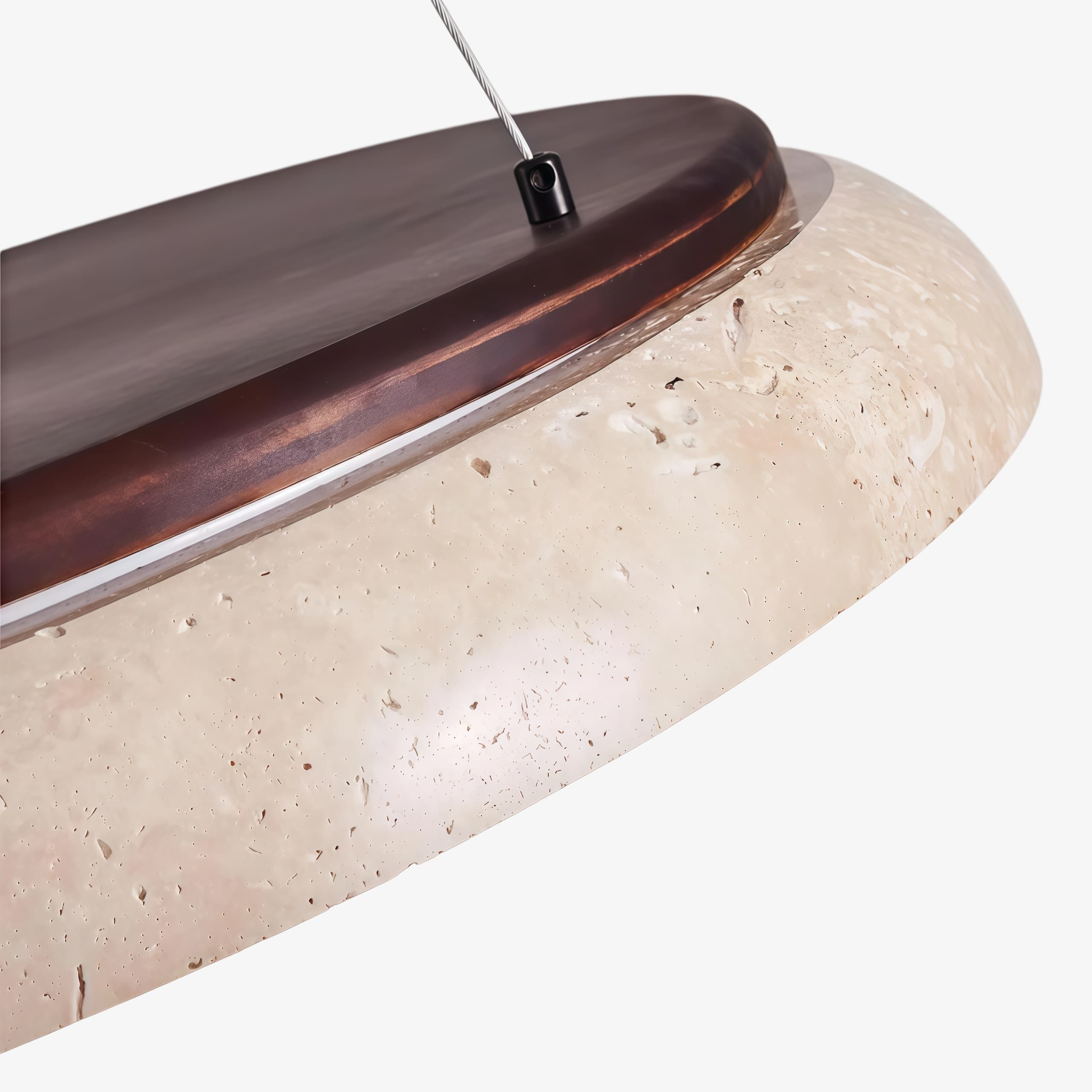 Torvella Travertine Ring Pendant Light - Minimalist Sculptural Lamp for Modern Interiors T1133