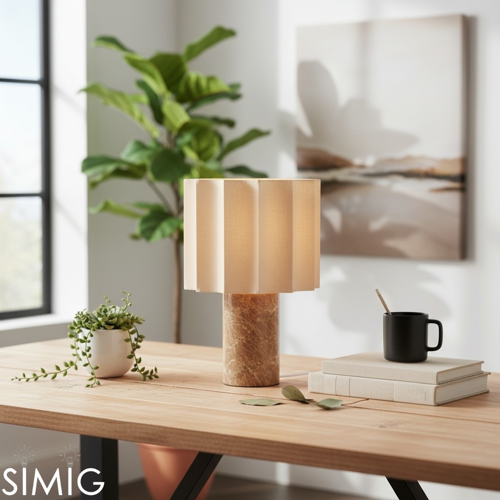 Cavilon Wide Fan Shade Table Lamp – Elegant Ambient Light for Interior T476