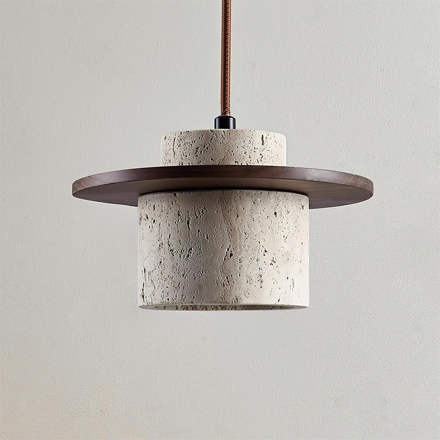 Elegant Textured Cylindra Stone Pendant Lamp G11