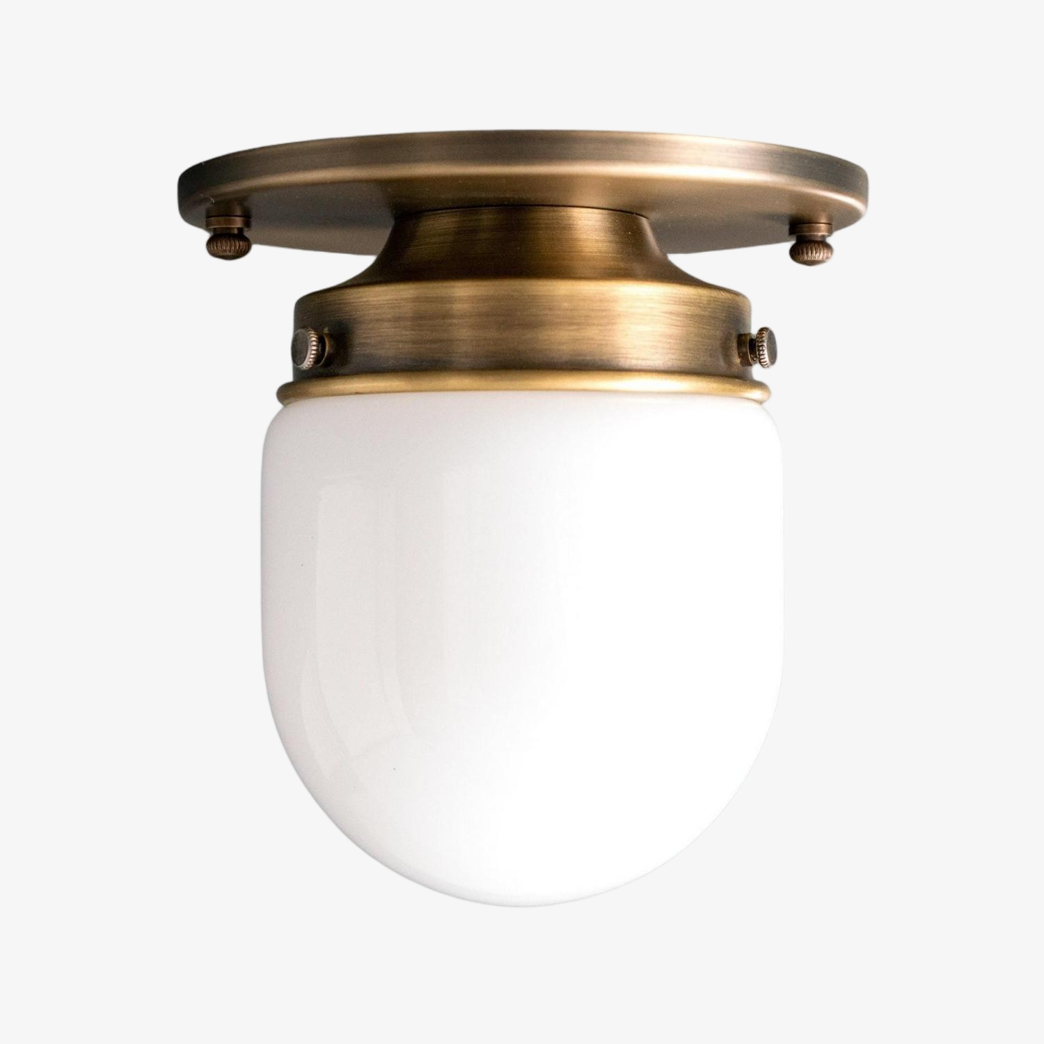 Opal Globe Ceiling and Wall Flush Mount - Art Deco Light for Corridor T300