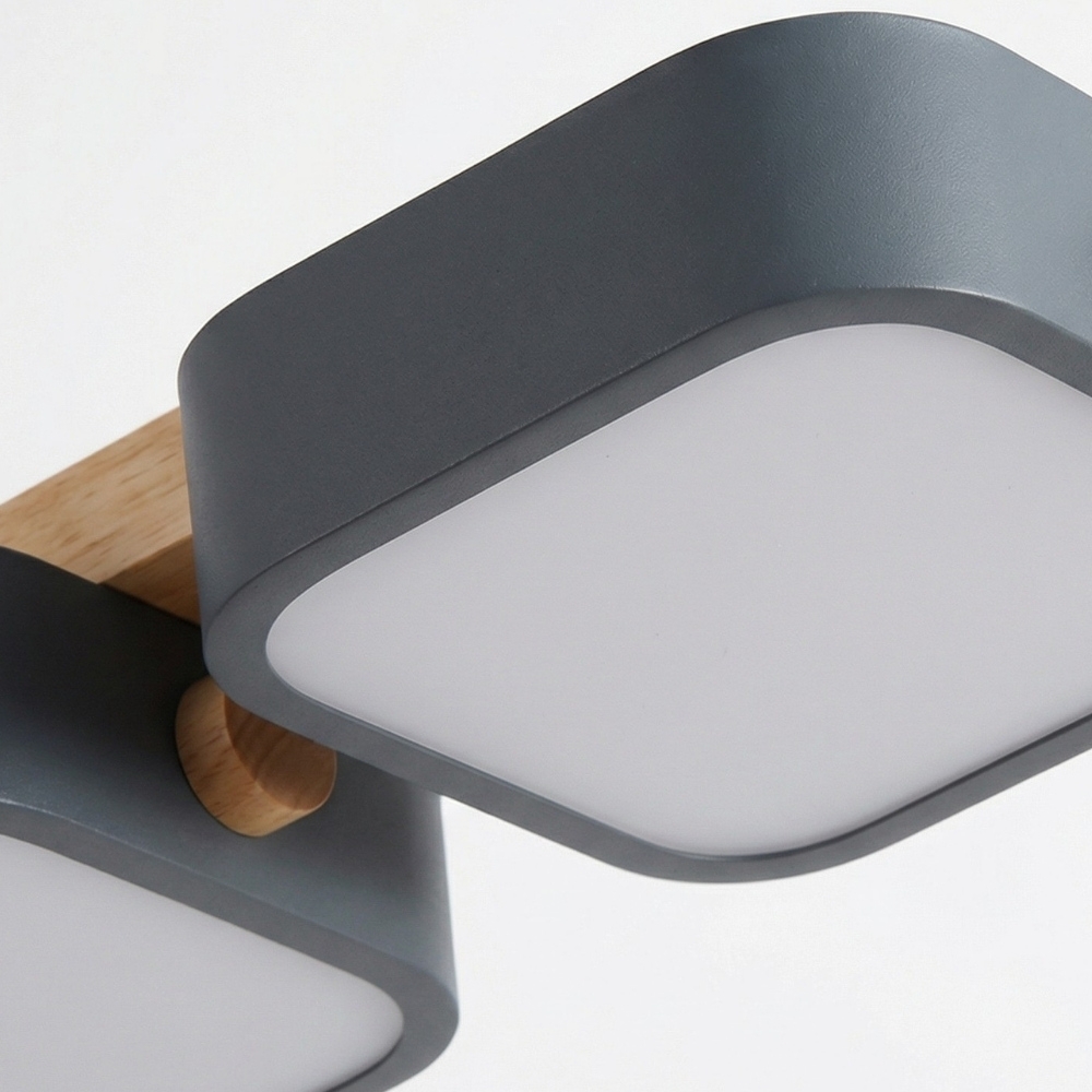 Modern LED Ceiling Lamp - Square Wood Block Design for Kitchen or Living Room S383