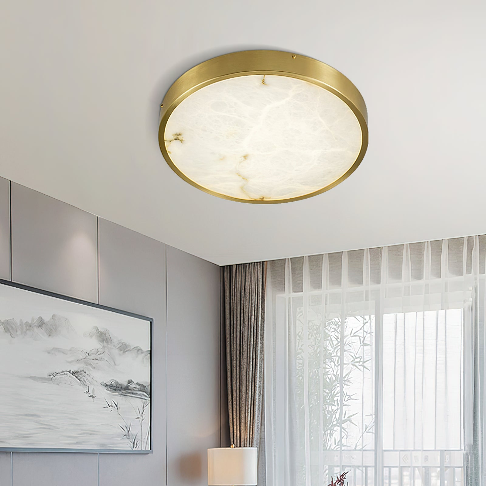 Geometric Alabaster Recessed Ceiling Light T1655