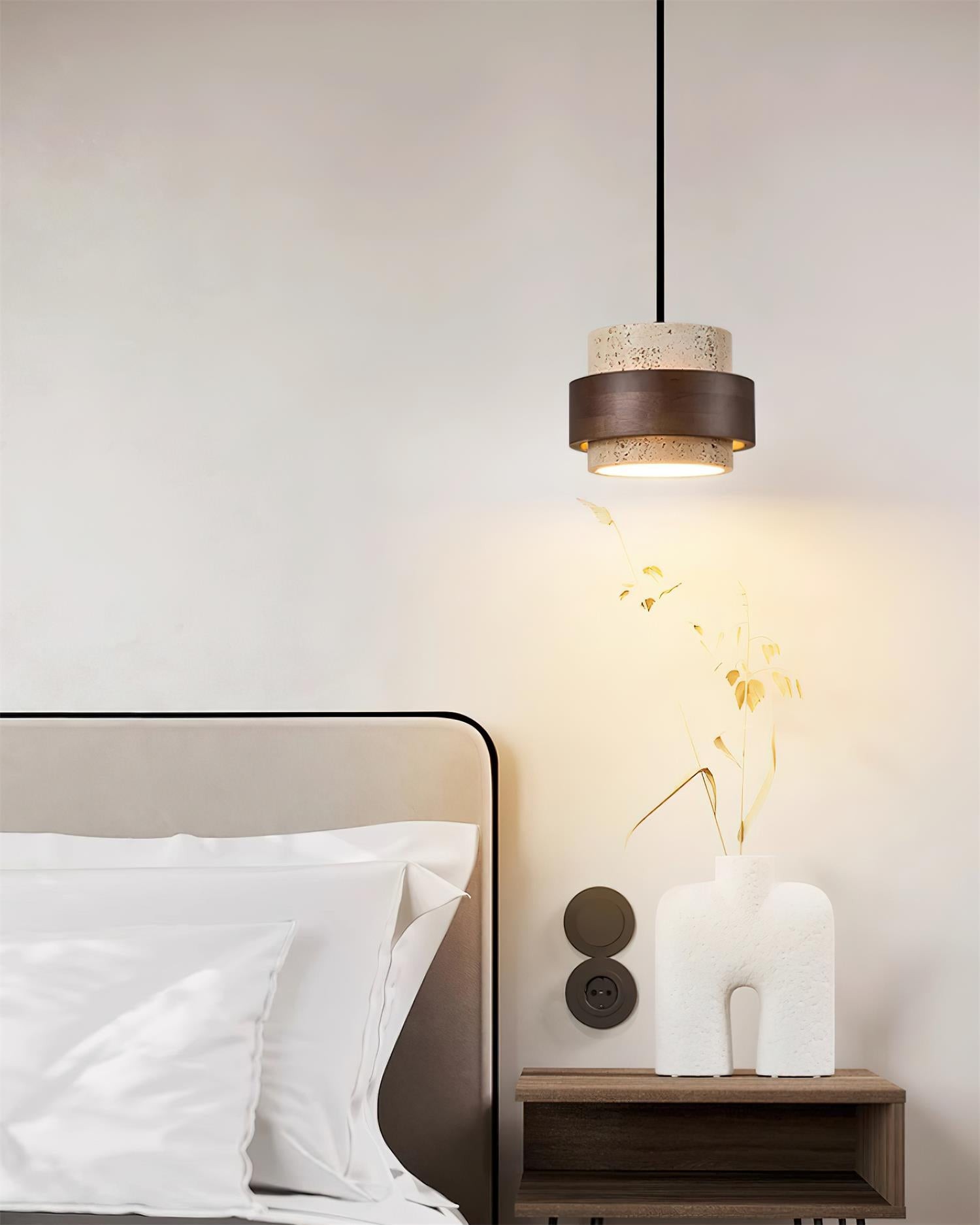 Travertine Drum Minimal Pendant - Kitchen Island Light M169