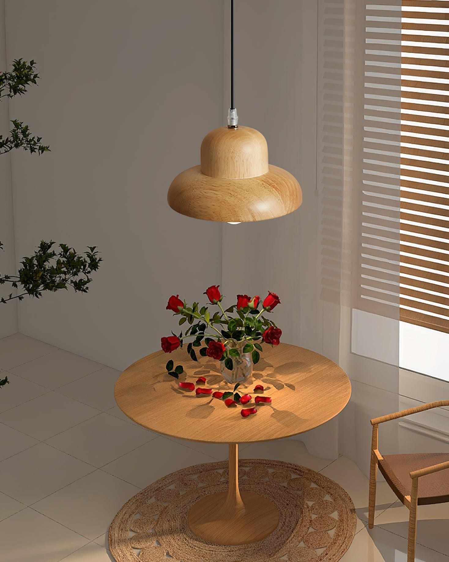 Wood Hat Pendant Lamp M195
