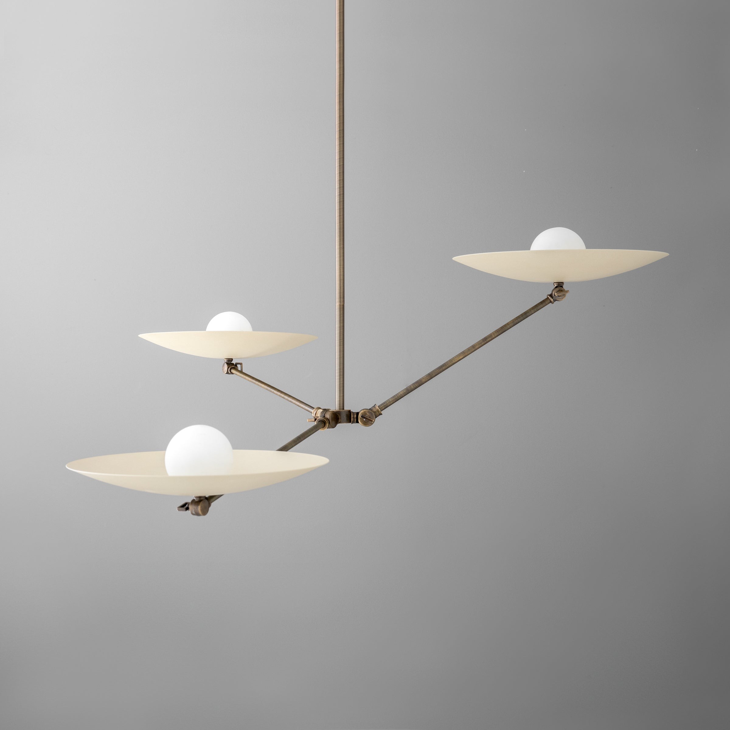 Curva Metal Antique Brass Chandelier - Modern Industrial Lighting Pendant T401