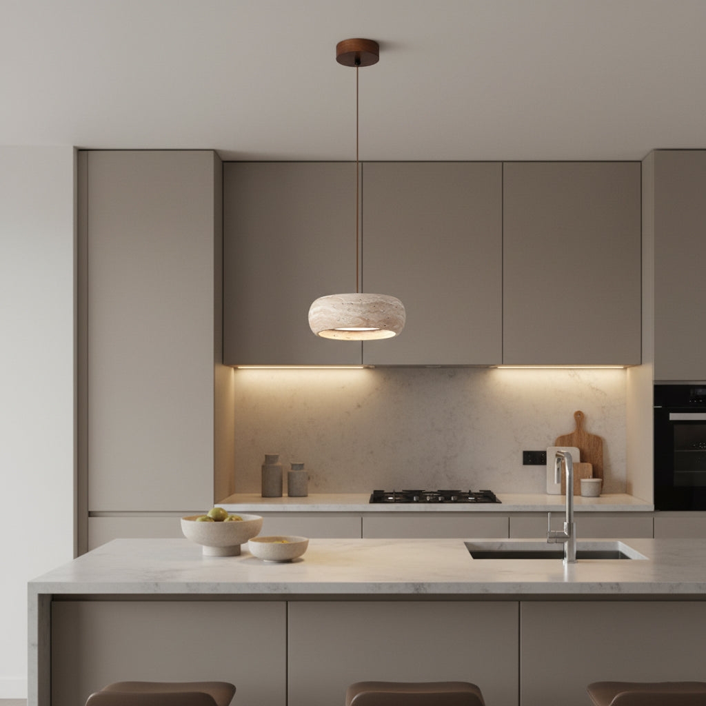 Travertine Drum Pendant Lamp T1832