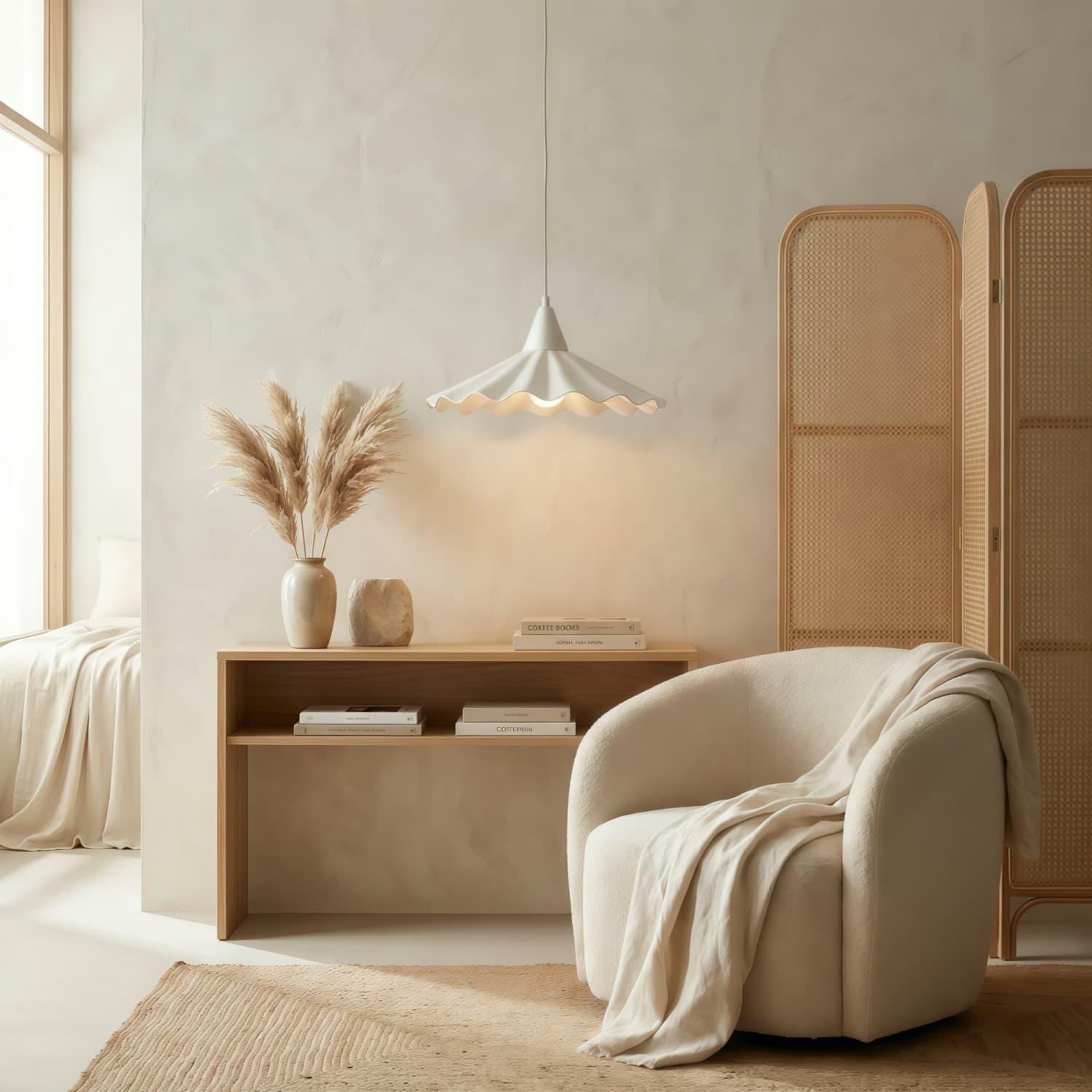 Arluneva Artistic Wave Pendant Lamp - Modern Handcrafted Ceramic Light for Living Room T1156