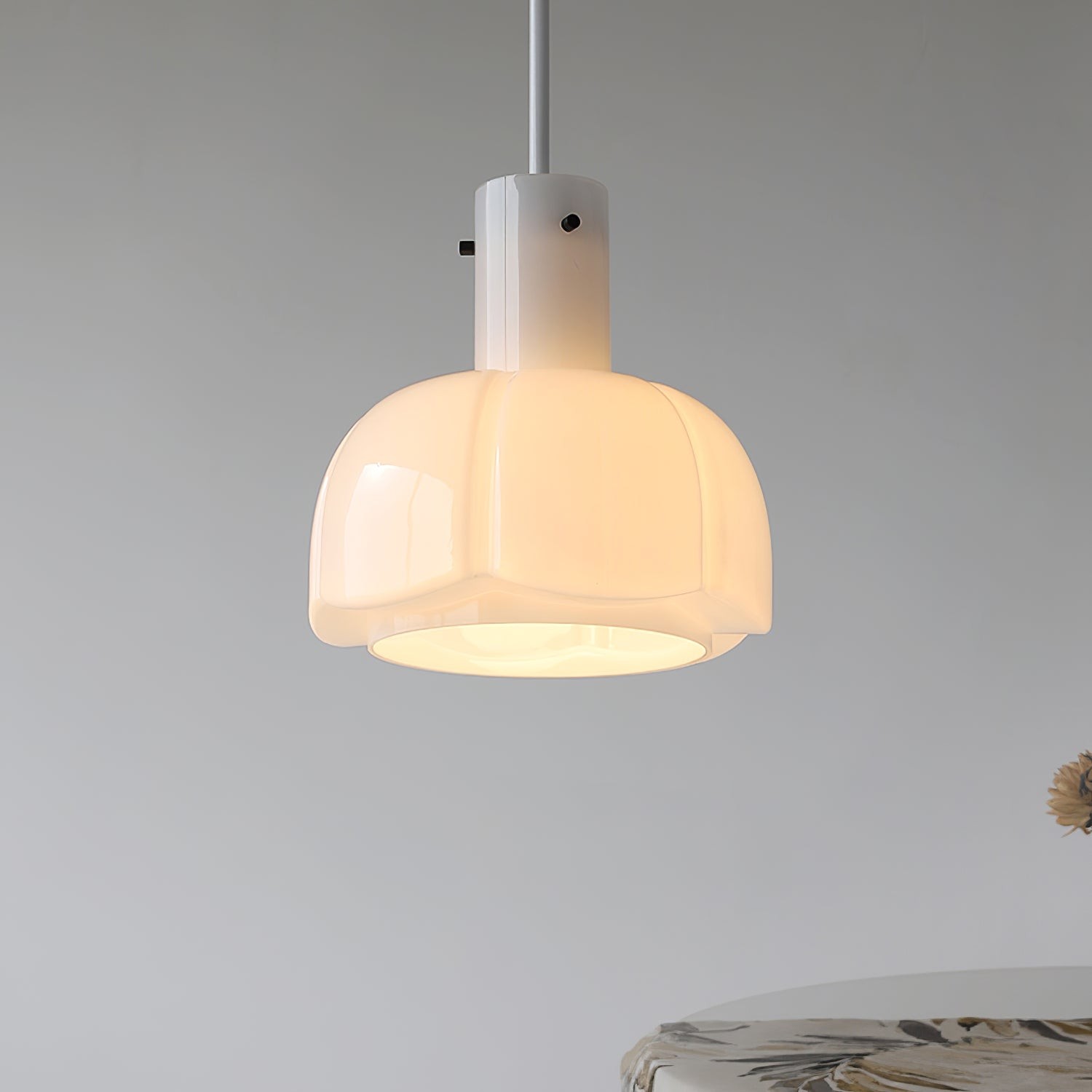 French Pastoral Style Petal Glass Pendant Light M23