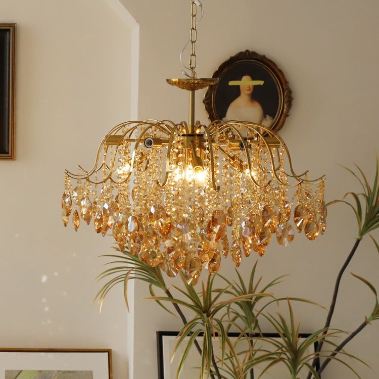 Vintage Sumptuous Teardrop Crystal Chandelier T258