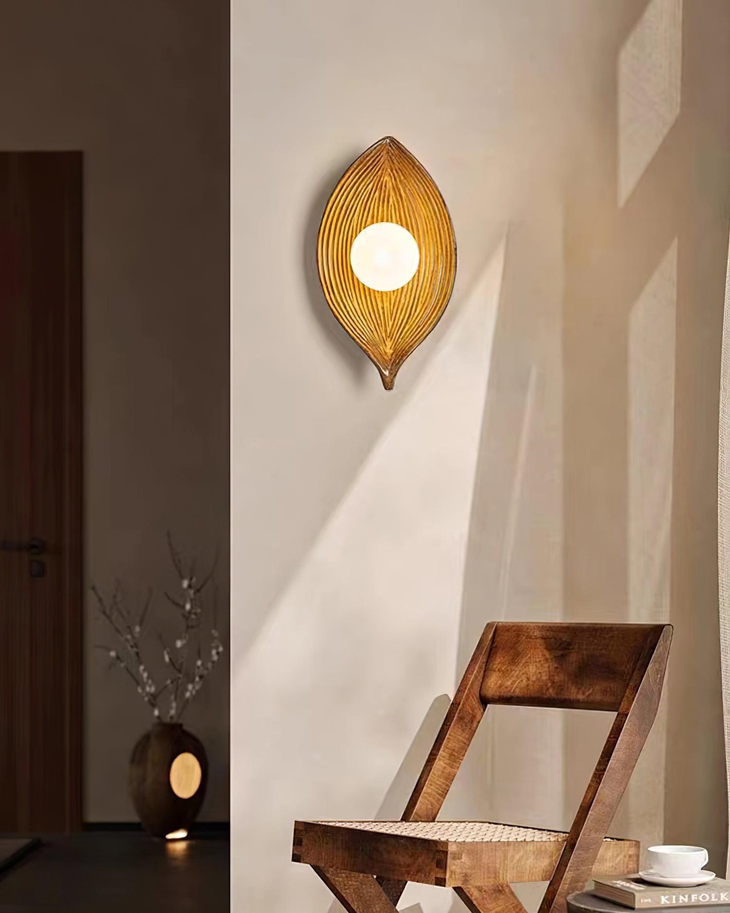 Contemporary Nordic Leaf Resin Wall Light M268