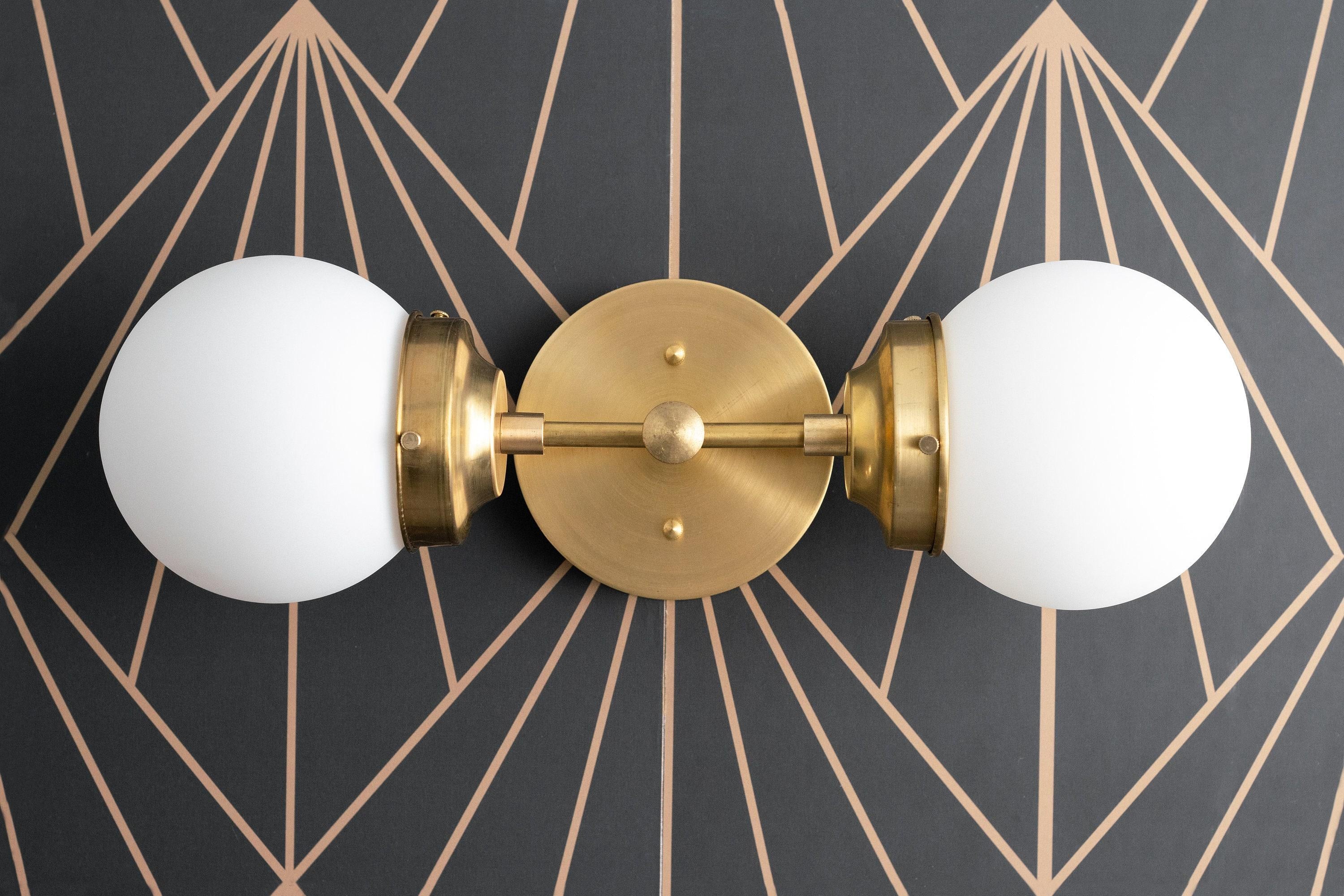 Lumio Globe Modern Geometric Sconce - Two Light Bathroom Vanity Lighting T346
