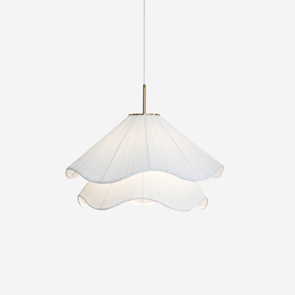 White Layered Pleats Pendant Lamp M147