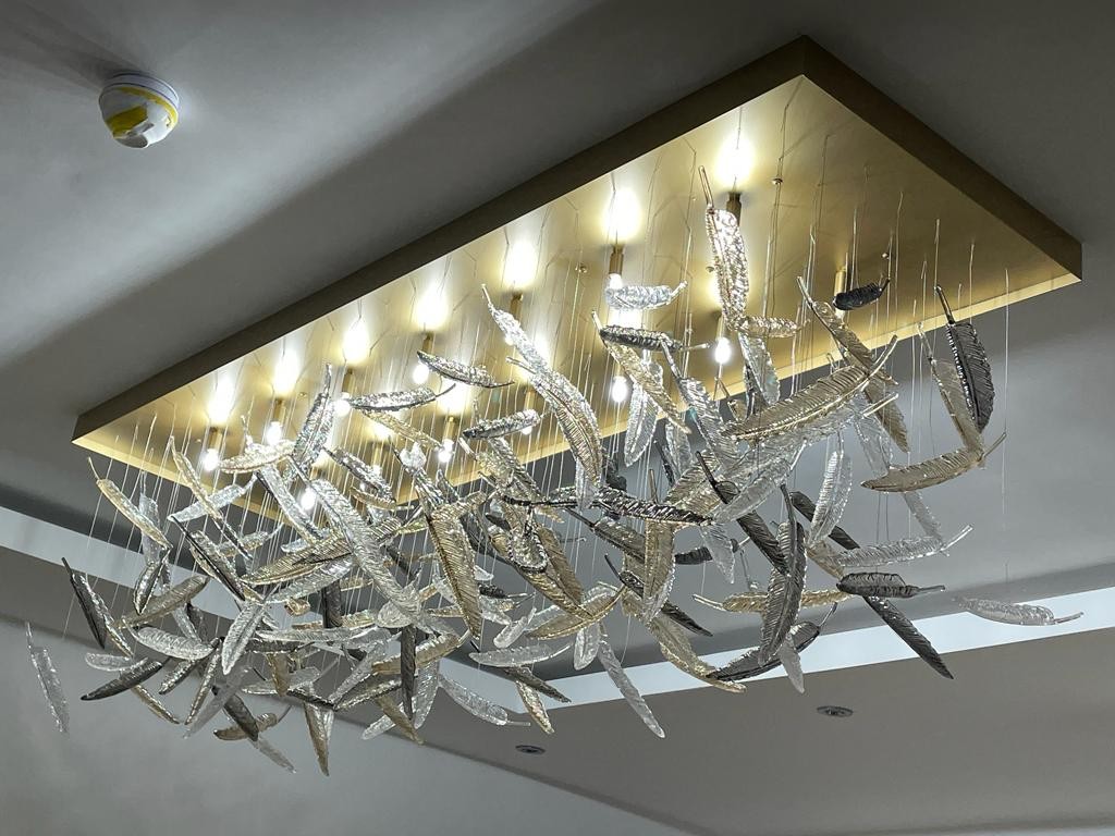 Artistic Feather Luxurious Glass Chandelier S362