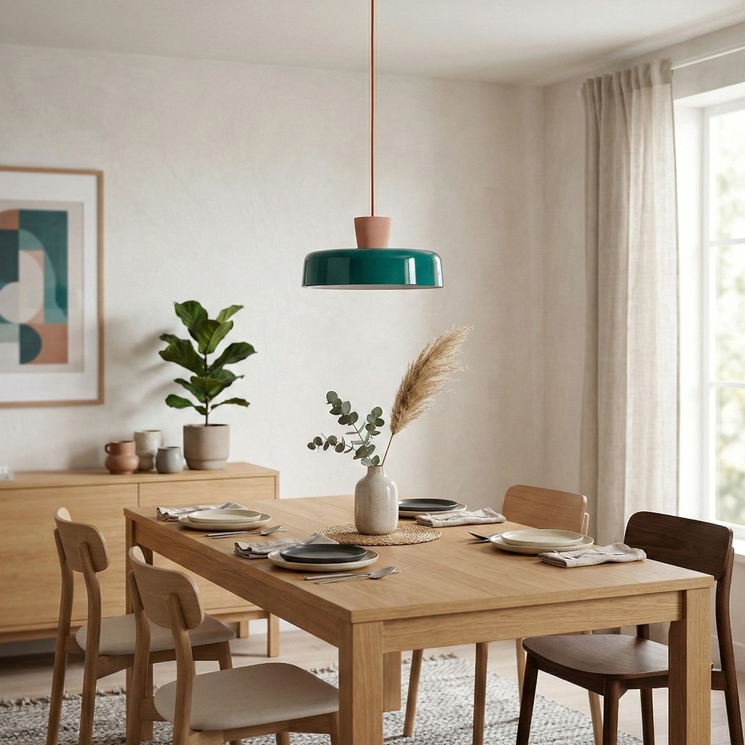 Chromara Colorful Bowl Pendant Light - Retro Iron Lamp for Dining T1159