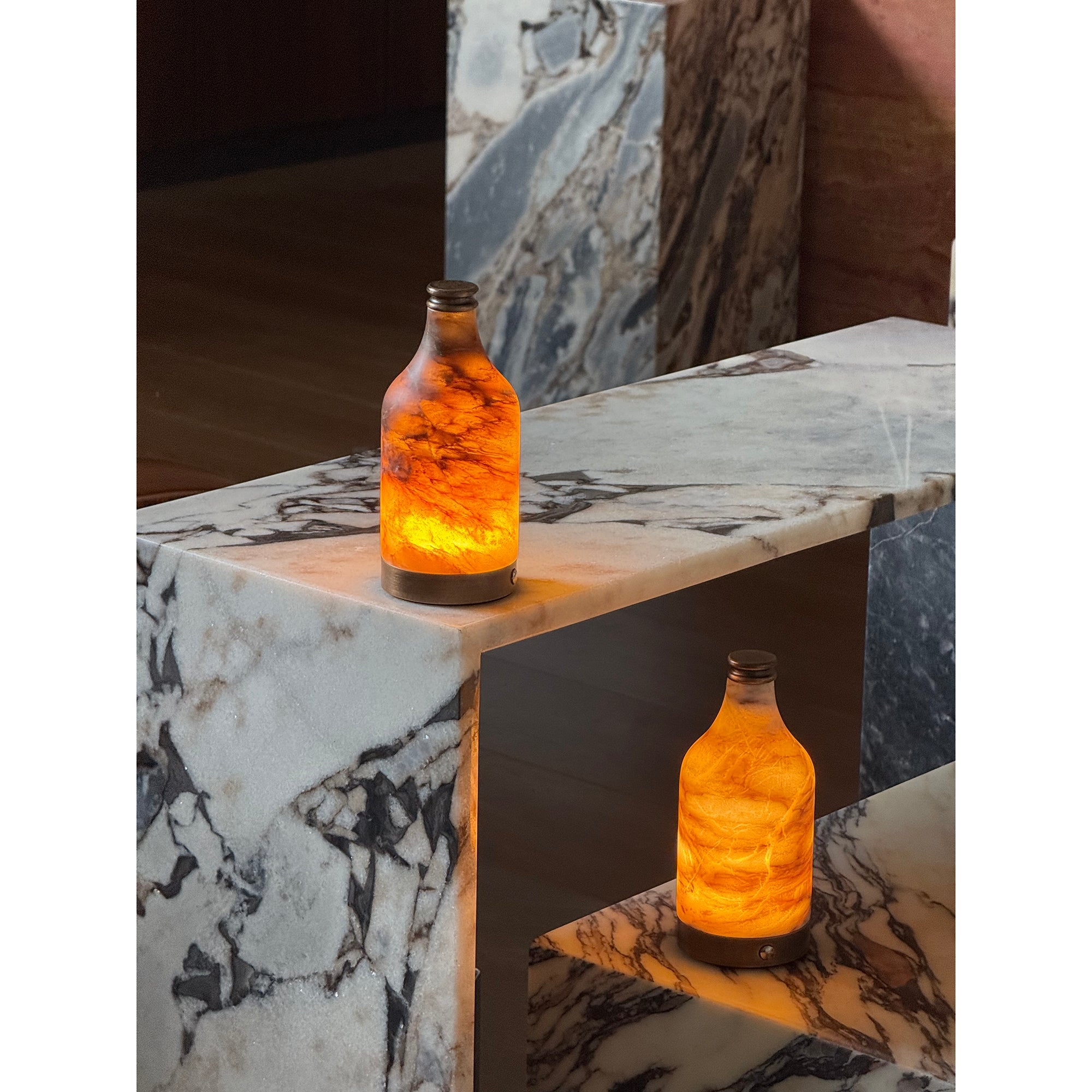Wine Bottle Alabaster Table Lamp (Built-in Battery) T1893
