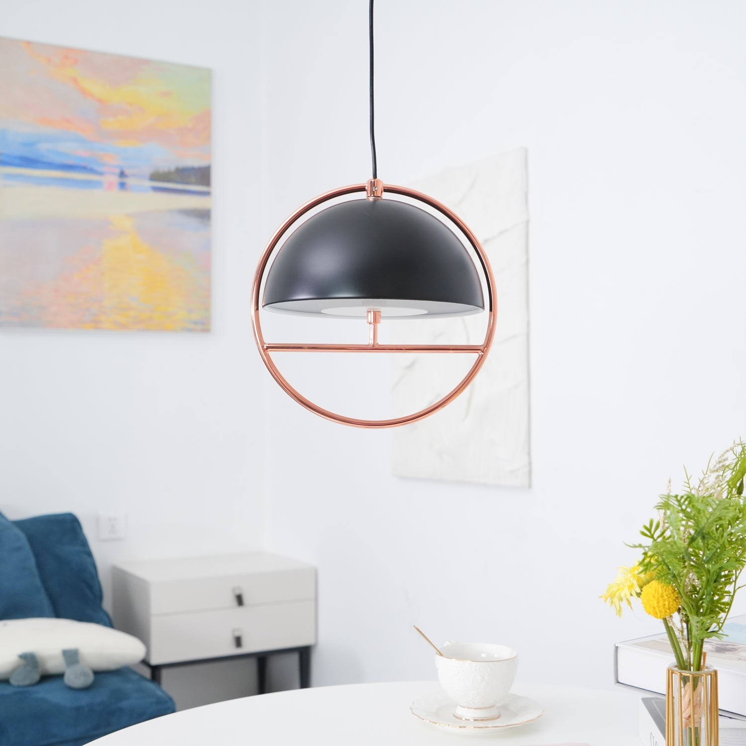 Nordic Hemispherical Ring Metal Pendant Lamp M448
