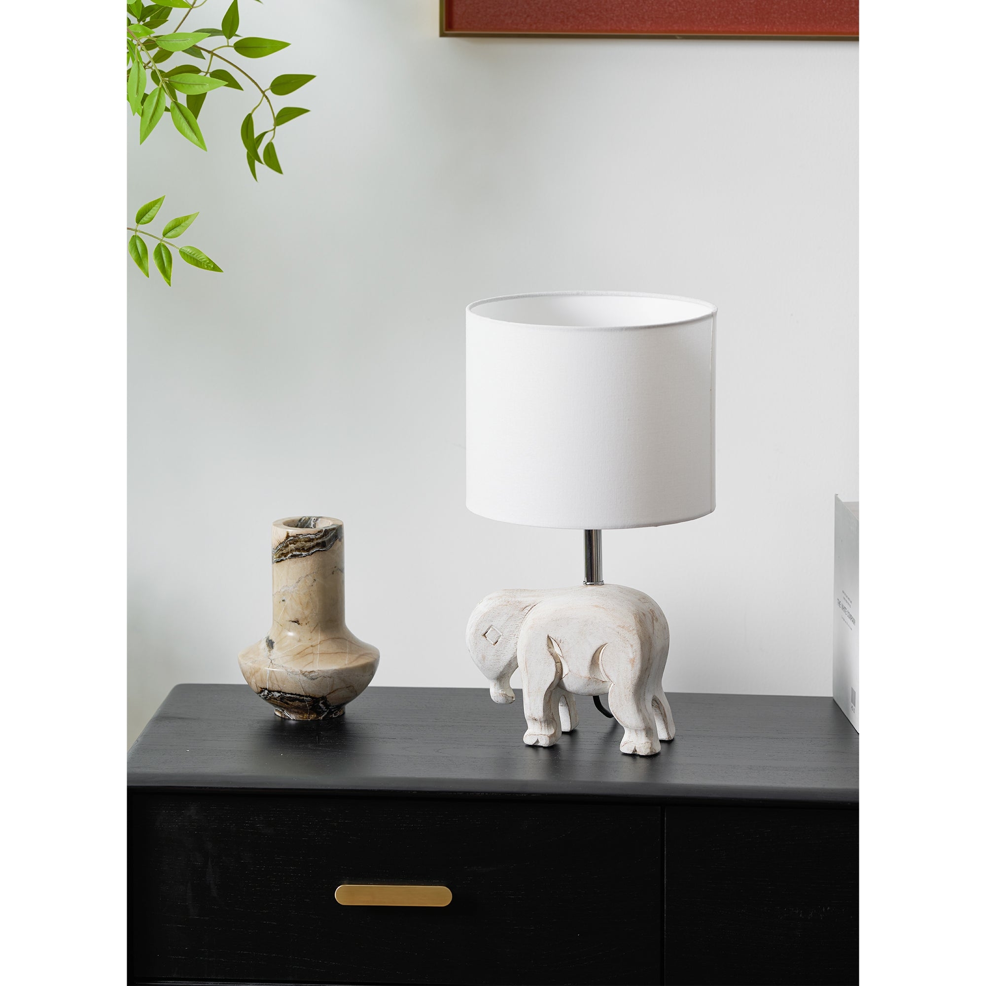 Carved Wood Animal Table Lamp T1745