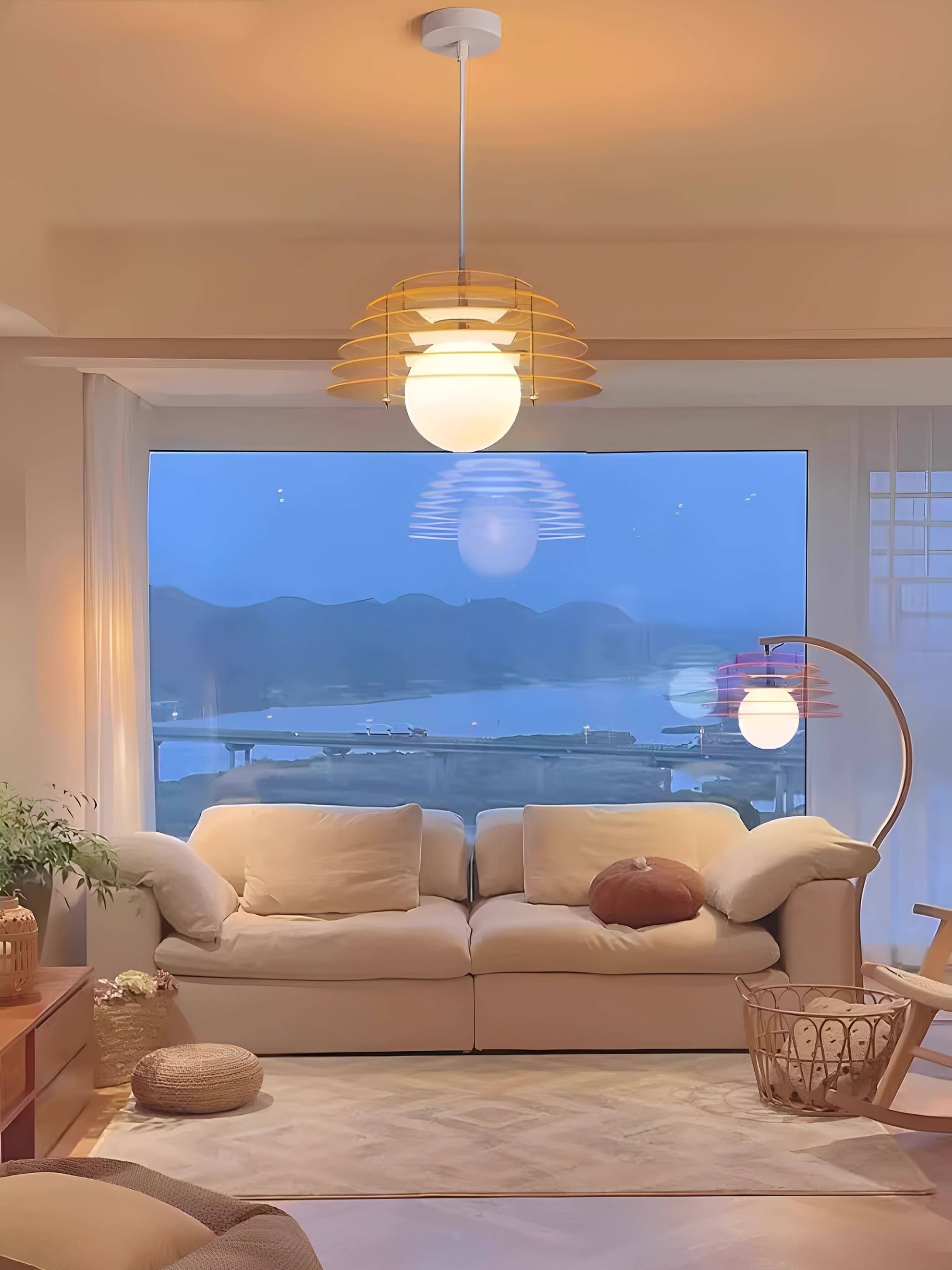 Sunrise Pendant Light – Ambient Pendant With Bauhaus Memphis Geometry G105