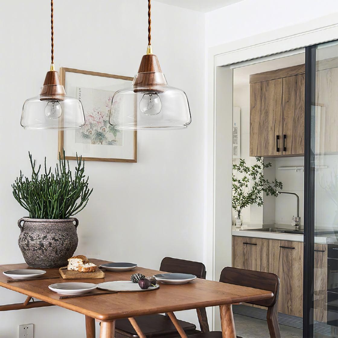 Walnut Glass Pendant Lamp M200